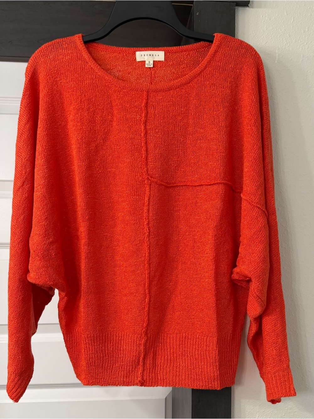 Boutique vibrant orange Promesa knit sweater Women’s Size S New